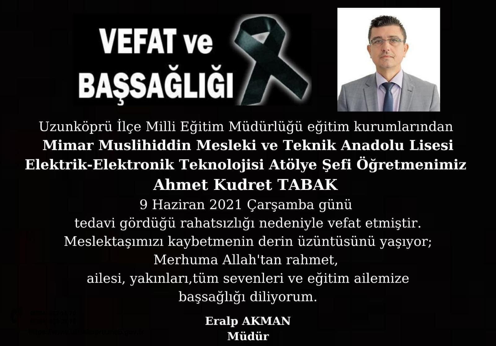 MİMAR MUSLİHİDDİN MTAL’NİN ACI GÜNÜ…